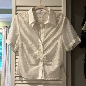White Crescent top, sheer